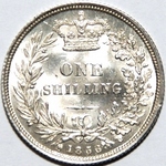 1856 UK shilling value, Victoria, young head