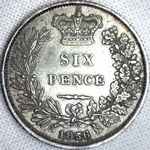1856 UK sixpence value, Victoria