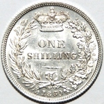 1860 UK shilling value, Victoria, young head