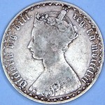 1862 UK florin value, Victoria, gothic, D737