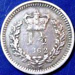 1862 UK three halfpence value, Victoria