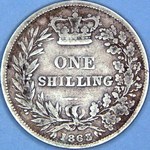 1863 UK shilling value, Victoria, young head