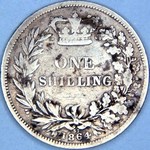 1864 UK shilling value, Victoria, young head
