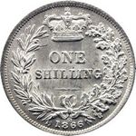 1866 UK shilling value, Victoria, young head