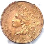 1867 US penny, Indian Head, normal date