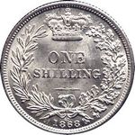 1868 UK shilling value, Victoria, young head