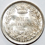 1869 UK shilling value, Victoria, young head