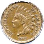 1872 US penny, Indian Head, bold N
