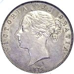 1874 UK halfcrown value, Victoria, young head, D579