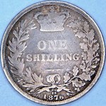 1876 UK shilling value, Victoria, young head