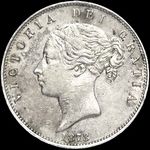 1878 UK halfcrown value, Victoria, young head, D584