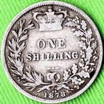 1878 UK shilling value, Victoria, young head