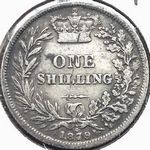 1879 UK shilling value, Victoria, young head, third head