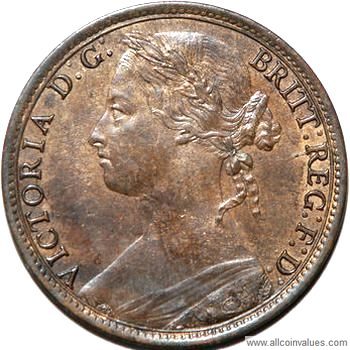 1880 United Kingdom penny obverse