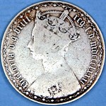 1881 UK florin value, Victoria, gothic, date error, D773