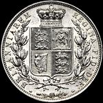 1839 UK halfcrown value, Victoria, young head, ww in relief, D560