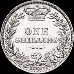 1886 UK shilling value, Victoria, young head