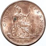 1887 UK penny value, Victoria