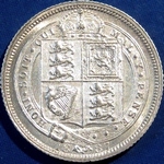 1887 UK sixpence value, Victoria, jubilee head, shield reverse, JEB in truncation