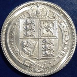 1887 UK sixpence value, Victoria, jubilee head, shield reverse, JEB below trunc