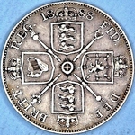 1888 UK double florin value, Victoria, broken I