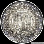 1888 UK halfcrown value, Victoria, jubilee head, D642