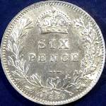 1889 UK sixpence value, Victoria, jubilee head