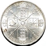 1890 UK double florin value, Victoria