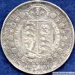 1890 UK halfcrown value, Victoria, jubilee head, D648