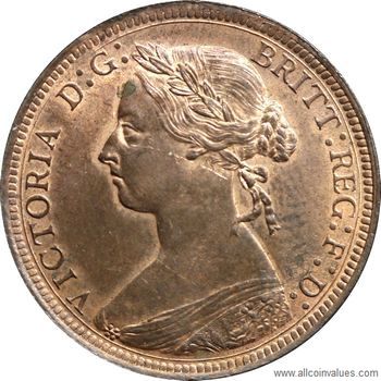 1891 UK halfpenny value, Victoria, bun head