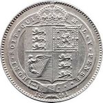1891 UK shilling value, Victoria, jubilee head