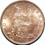 1892 UK penny value, Victoria