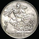 1893 UK crown value, Victoria, LVI, obverse 1, reverse A