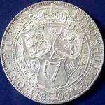 1893 UK florin value, Victoria, old veiled head, D830