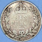 1893 UK sixpence value, Victoria, jubilee head
