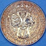 1897 UK florin value, Victoria, old veiled head, D844