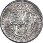 1898 UK florin value, Victoria, old veiled head, D845