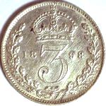 1898 UK threepence value, Victoria
