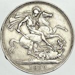 1899 UK crown value, Victoria, LXII, obv 3, rev E