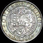1899 UK shilling value, Victoria, old veiled head