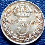 1899 UK threepence value, Victoria