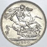 1900 UK crown value, Victoria, LXIII, obv 3, rev E