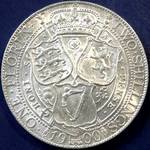1900 UK florin value, Victoria, old veiled head, D847