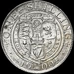 1900 UK shilling value, Victoria, old veiled head