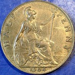 1904 UK halfpenny value, Edward VII