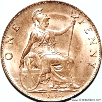1904 UK penny value, Edward VII