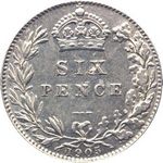 1905 UK sixpence value, Edward VII