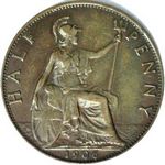 1906 UK halfpenny value, Edward VII