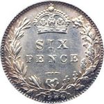1906 UK sixpence value, Edward VII