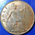 1910 UK halfpenny value, Edward VII